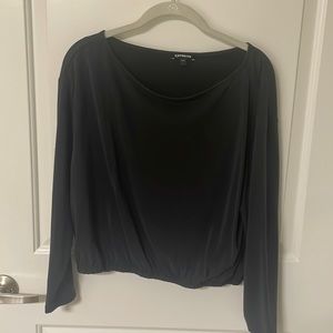 Black Express off shoulder top with elastic waist. Very good condition.